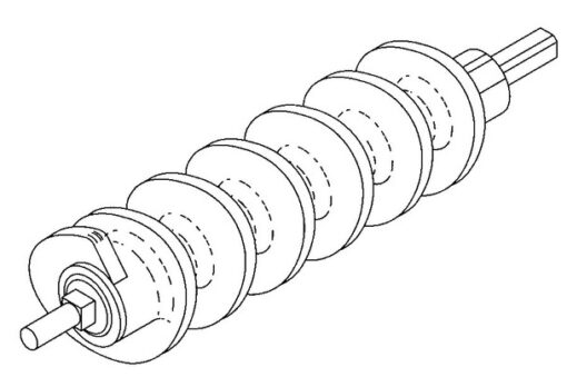 Worm/Feed Screw Assembly #22, for Torrey Pro-Cut M22RW,KG-22W,KG-22W-XP Grinders