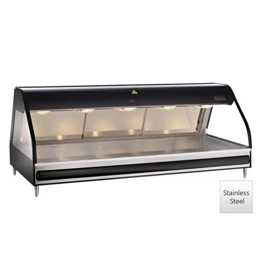 Alto-Shaam ED2-72 Black Heated Display Case with Curved Glass Front - Full Service 72" 208/240 Volt