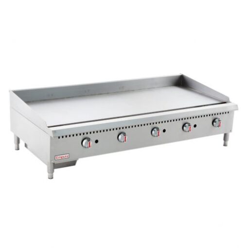 Empura 60" Flat Stainless Steel Griddle 1" Thick, Manual Control, with 5 Controls, Natural Gas, Including Shipping