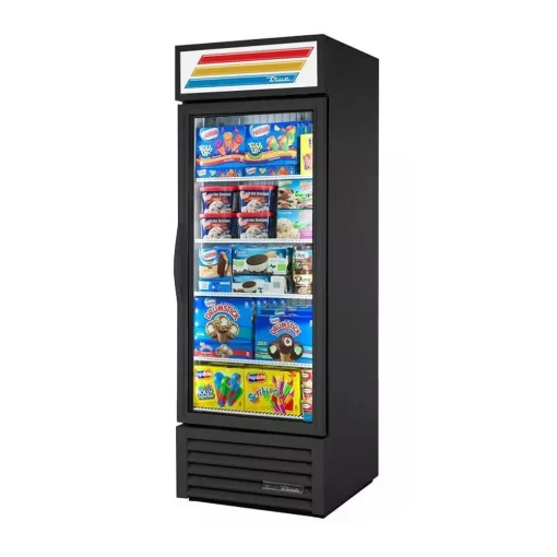 True GDM-23F-HC~TSL01 27" One Section Display Freezer w/ Swing Door - Bottom Mount Compressor, Black, 115v Free Shipping