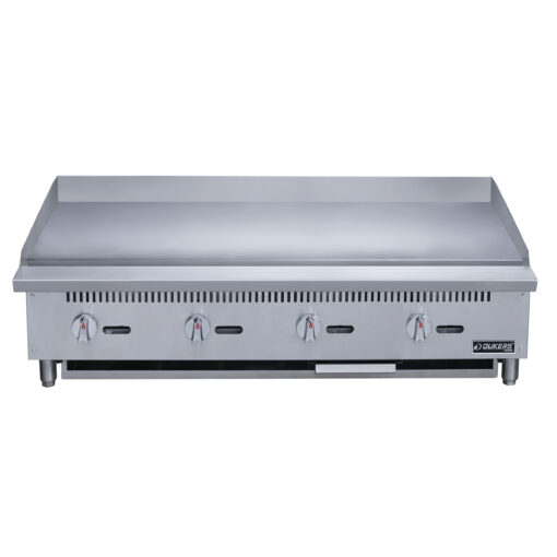 Dukers DCGMA48 48" Gas Countertop Four Burner Heavy Duty Griddle with 1" Griddle Plate - 120,000 BTU
