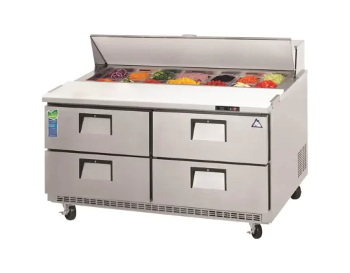 Everest Refrigeration EPBNR2-D4 2-Section 4 Drawer Refrigerated Salad/Sandwich Prep Table 48" - Holds (12) 1/6 Size Pans - 13 Cu. Ft. - 115v Free Shipping