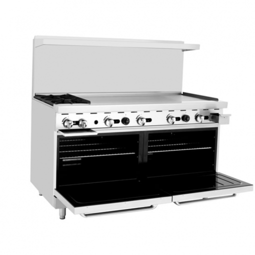 Atosa ATO-2B48G 60'' CookRite Range 48" Griddle on right and 2 burners on left  LP Propane gas only - Image 3