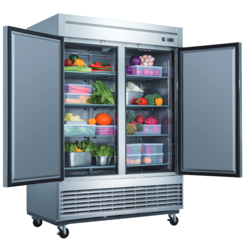 Dukers D55R 55" Two Solid Door Bottom Mount Reach-In Refrigerator Free Shipping - Image 2
