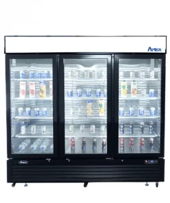 Atosa USA MCF8729GR 81" 3 Door Merchandiser Refrigerator Sliding Glass Doors, 69.5 cu. ft., Casters, 110 Volt Free Shipping
