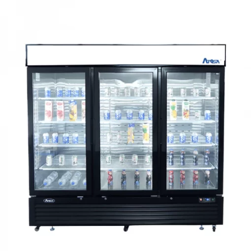 Atosa USA MCF8729GR 81" 3 Door Merchandiser Refrigerator, Sliding Glass Doors, 69.5 cu. ft., Casters, 110 Volt Free Shipping