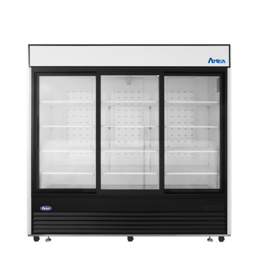 Atosa USA MCF8729GR 81" 3 Door Merchandiser Refrigerator, Sliding Glass Doors, 69.5 cu. ft., Casters, 110 Volt Free Shipping - Image 2