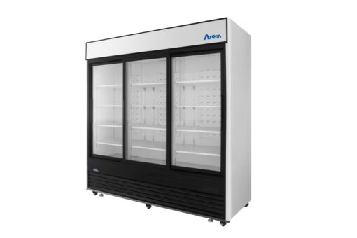 Atosa USA MCF8729GR 81" 3 Door Merchandiser Refrigerator, Sliding Glass Doors, 69.5 cu. ft., Casters, 110 Volt Free Shipping - Image 3