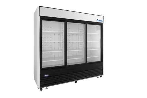 Atosa USA MCF8729GR 81" 3 Door Merchandiser Refrigerator, Sliding Glass Doors, 69.5 cu. ft., Casters, 110 Volt Free Shipping - Image 4