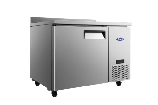 Atosa MGF44GR 44"1 Door Work Top Refrigerator, Side Compressor, Back Splash, Large Capacity, with Casters, Free Shipping