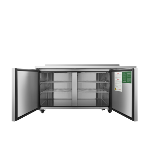 Atosa MGF67GR 67"2 Door Work Top Refrigerator, Side Compressor, Back Splash, Large Capacity, with Casters, Free Shipping - Image 4
