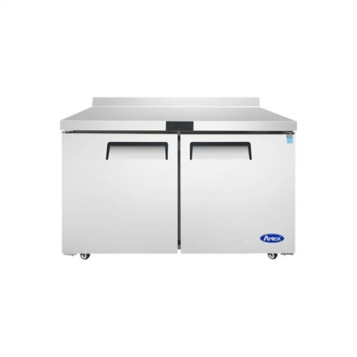 Atosa 48" Work Top 2 Door Freezer with Back Splash, Casters MGF8413GR 120 volt Free Shipping