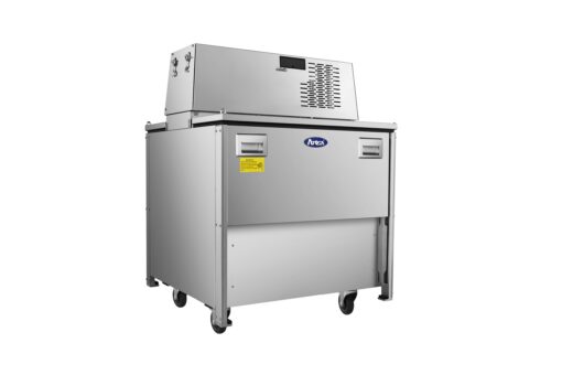 Atosa AMC-3402 34" Double Sided, 8 Crate Capacity, Forced Air Milk Cooler with Casters, Free Shipping - Image 3