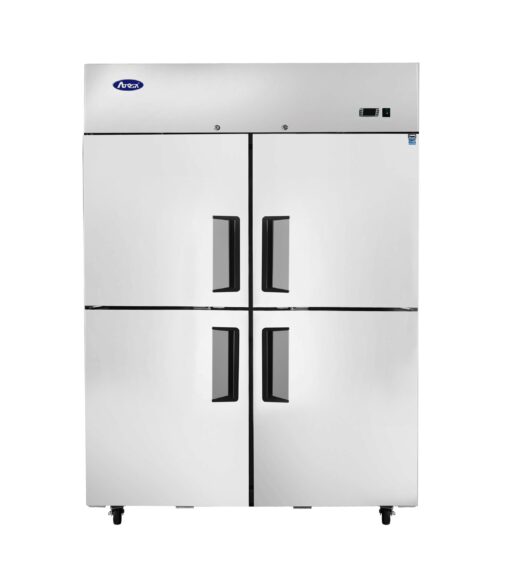Atosa MBF8011GR 4 Half Door Top Mount All Stainless Steel Refrigerator with Casters Free Shipping