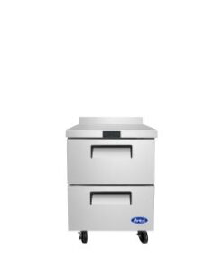 Atosa 27in Under counter 2 Drawers Freezer with Backsplash, Casters MGF8428GR Free Shipping