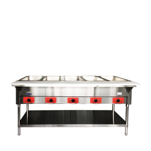 5 Compartment Atosa CSTEA-5C Steam Table Electric 240 Volt (72-1/2" Long) Includes Spillage Pans, Free Shipping