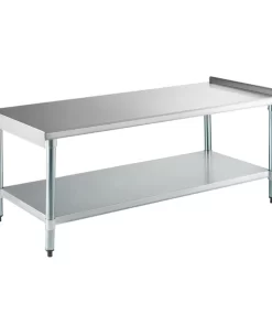 30" x 60" 18-Gauge Stainless Steel Equipment Stand with Undershelf and Galvanized Legs