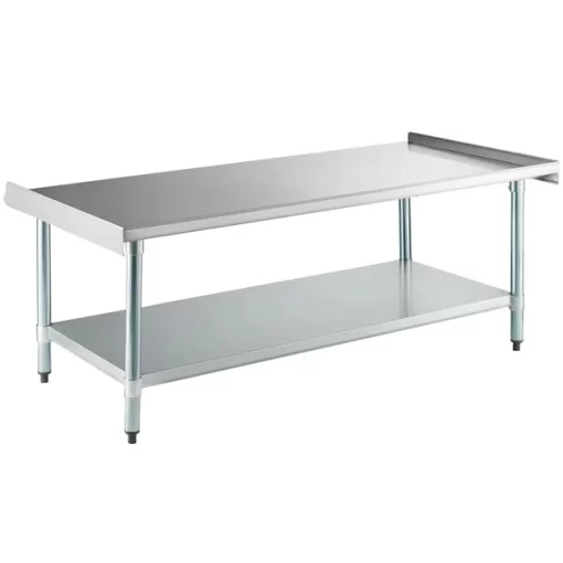 30" x 60" 18-Gauge Stainless Steel Equipment Stand with Undershelf and Galvanized Legs