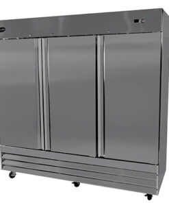 SABA S-72F 72 Cu. Ft. Stainless Steel (3) Full-Height Solid Door Three-Section Reach-In Freezer - 115 Volts, Free Shipping