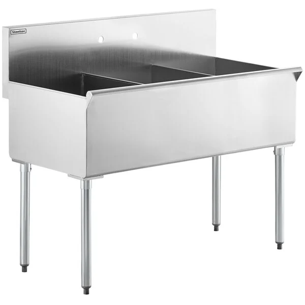 3 Compartment Sink 48" with each compartment 16x21x14" deep