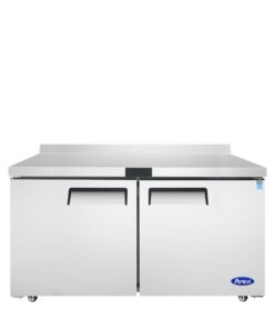 Atosa 60" Worktop 2 Door Freezer Casters with Backsplash, MGF8414GR 120 volt Free Shipping