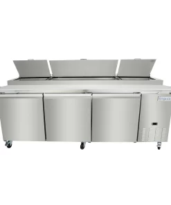Empura E-KPP93 94.2 Inch Pizza Prep Table 22 Cu Ft Capacity 3 Section Stainless Steel