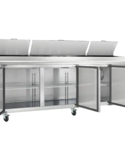 Empura E-KPP93 94.2 Inch Pizza Prep Table 22 Cu Ft Capacity 3 Section Stainless Steel - Image 3