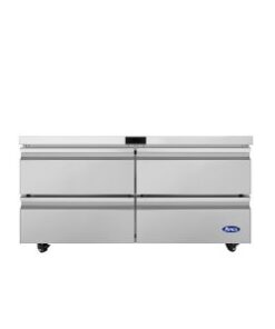 Alternative view of Atosa 60in Under Counter Refrigerator with 4 Drawers, Casters, Model # AUR60D4, Free Shipping